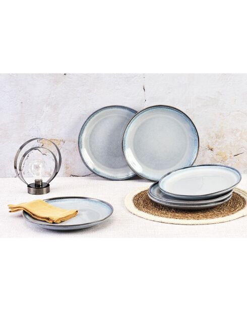 6 Assiettes Genesis bleues - D.27 cm