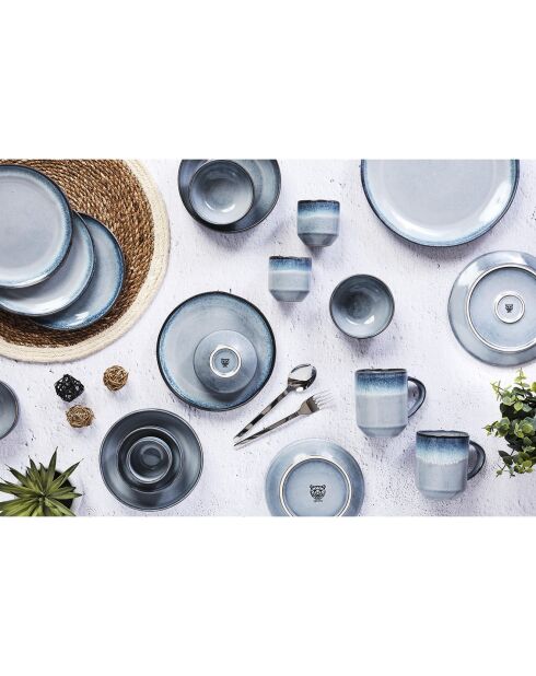 6 Assiettes Genesis bleues - D.27 cm