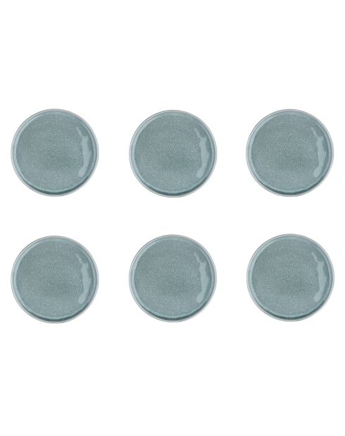 6 Assiettes Magma bleues - D.20 cm