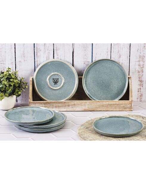 6 Assiettes Magma bleues - D.20 cm