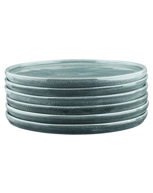 6 Assiettes Magma bleues - D.27 cm