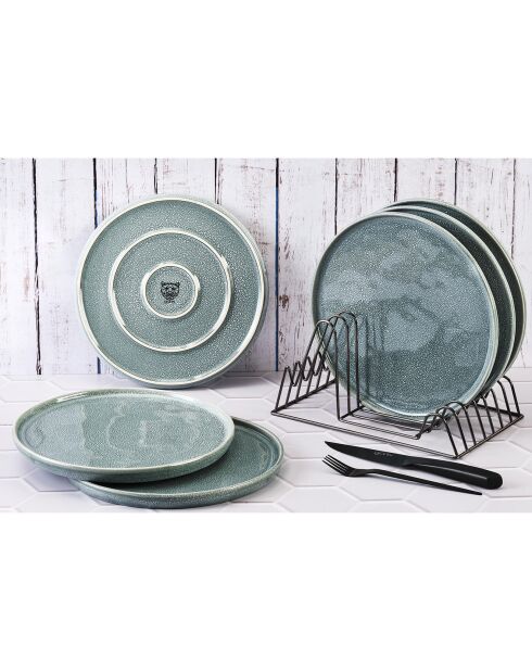 6 Assiettes Magma bleues - D.27 cm