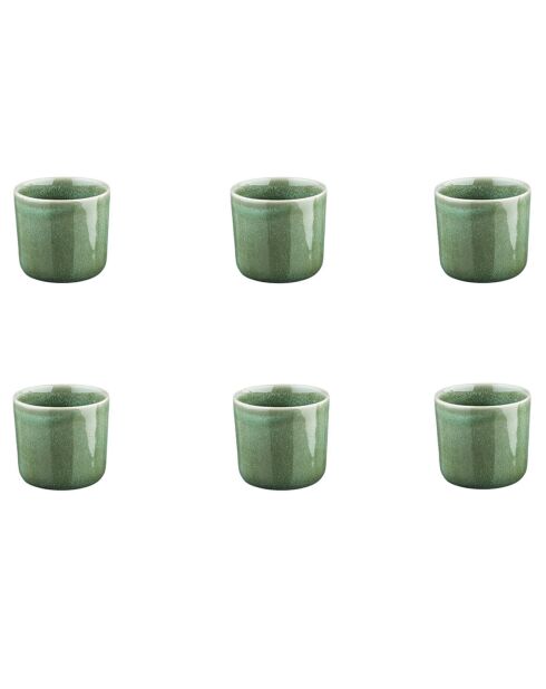 6 Mugs en Grès Magma verts - 20 cl