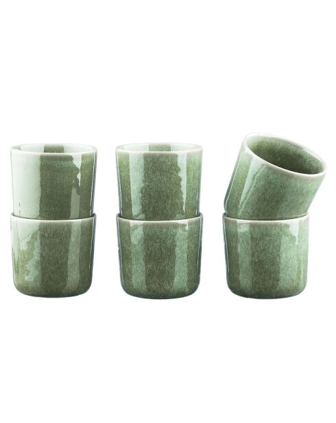 6 Mugs en Grès Magma verts - 20 cl