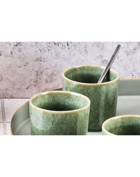 6 Mugs en Grès Magma verts - 20 cl