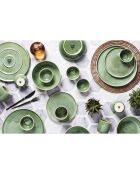6 Assiettes en Grès Magma vertes - D.20 cm