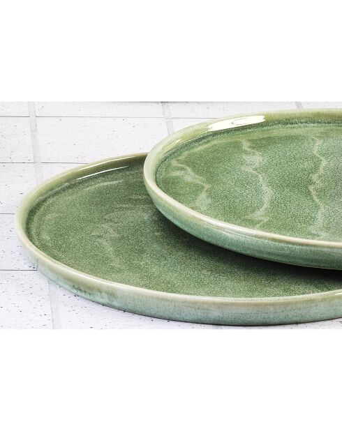 6 Assiettes Magma vertes - D.27 cm