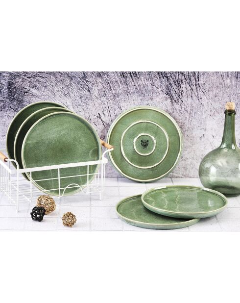 6 Assiettes Magma vertes - D.27 cm