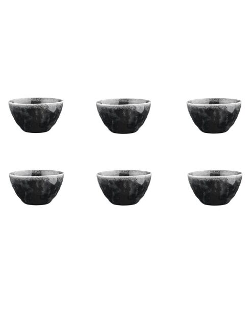 6 Bols Moon noirs - D.11.5 cm
