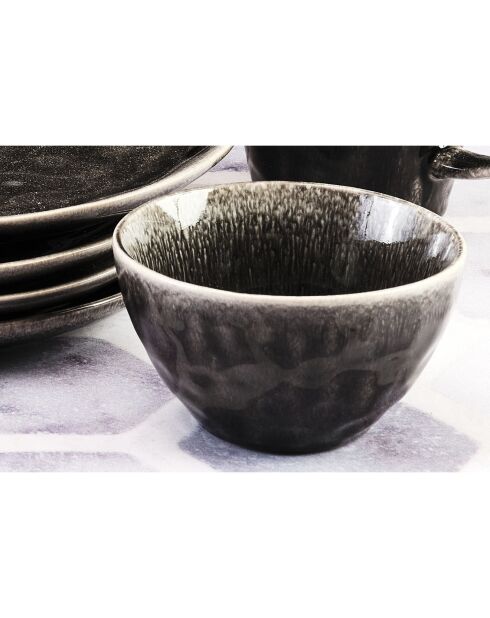 6 Bols Moon noirs - D.11.5 cm