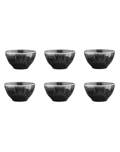 6 Bols Moon noirs - D.14.5 cm
