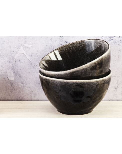 6 Bols Moon noirs - D.14.5 cm