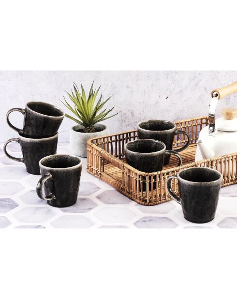 6 Mugs Moon noirs - 40 cl
