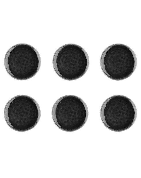 6 Assiettes Moon noires - D.21 cm