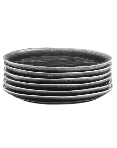 6 Assiettes Moon noires - D.21 cm