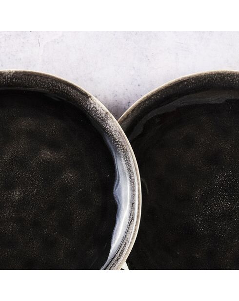 6 Assiettes Moon noires - D.21 cm