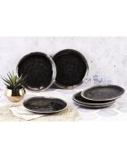 6 Assiettes Moon noires - D.21 cm