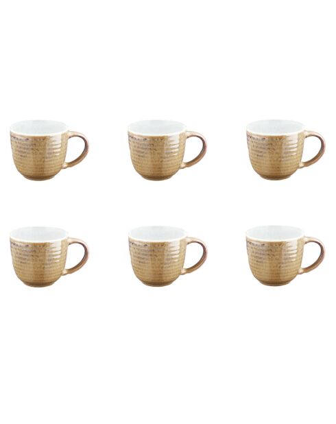 6 Mugs Cosmos beige/blanc nacré - 30 cl