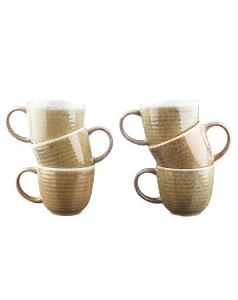 6 Mugs Cosmos beige/blanc nacré - 30 cl