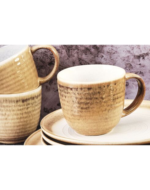 6 Mugs Cosmos beige/blanc nacré - 30 cl