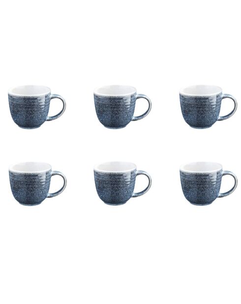 6 Mugs Cosmos bleu/blanc nacré - 30 cl