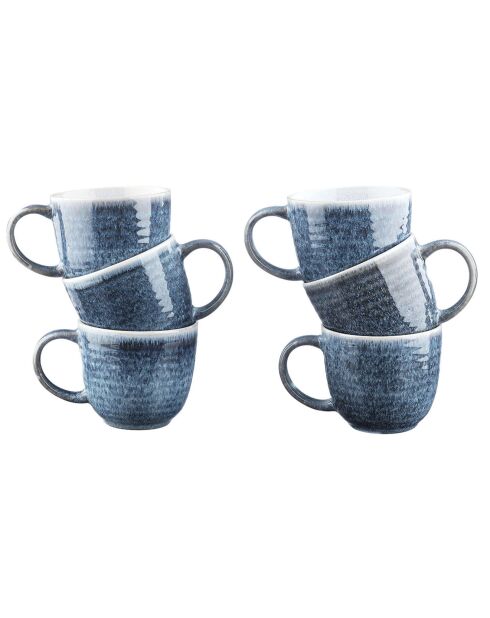 6 Mugs Cosmos bleu/blanc nacré - 30 cl