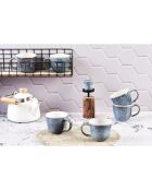 6 Mugs Cosmos bleu/blanc nacré - 30 cl