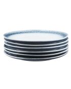 6 Assiettes Cosmos bleu/blanc nacré - D.27 cm