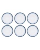 6 Assiettes Cosmos bleu/blanc nacré - D.27 cm