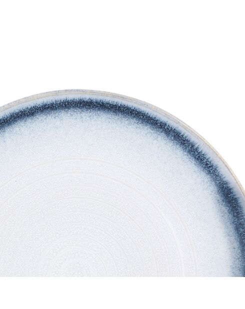 6 Assiettes Cosmos bleu/blanc nacré - D.27 cm