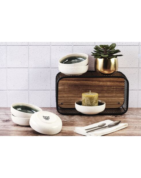 6 Bols Oxygen gris/vert bouteille/beige - D.13 cm