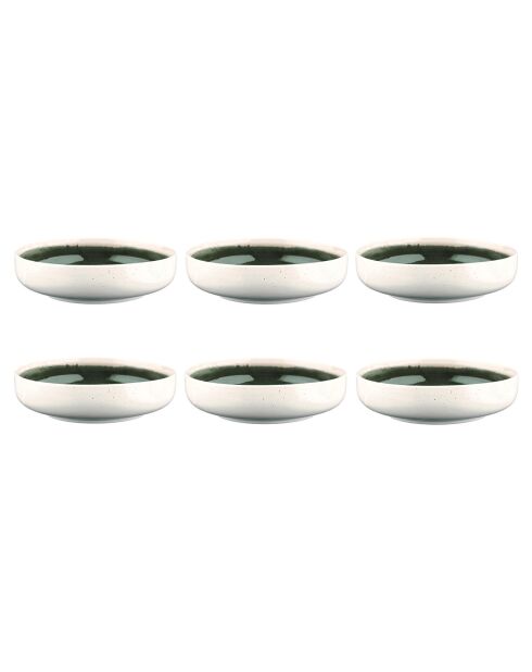 6 Bols Oxygen gris/vert bouteille/beige - D.22 cm