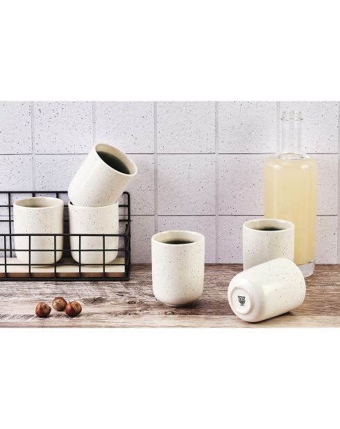 6 Mugs Oxygen gris/vert bouteille/beige - 30 cl