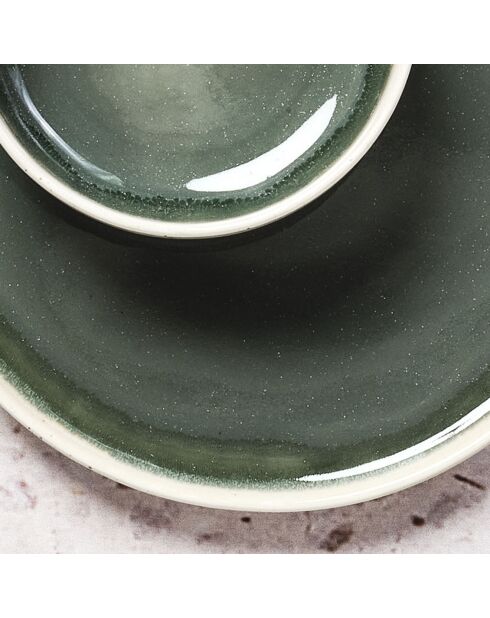 6 Assiettes Oxygen gris/vert bouteille/beige - D.21.5 cm