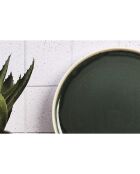 6 Assiettes Oxygen gris/vert bouteille/beige - D.27 cm