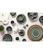 6 Assiettes Oxygen gris/vert bouteille/beige - D.27 cm