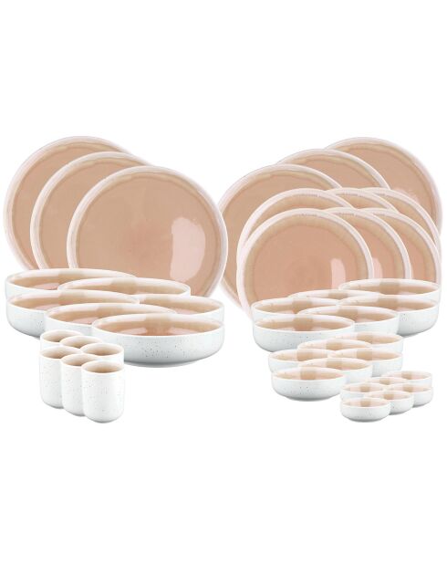 Service Complet Oxygen rose poudre/beige - 42 pièces