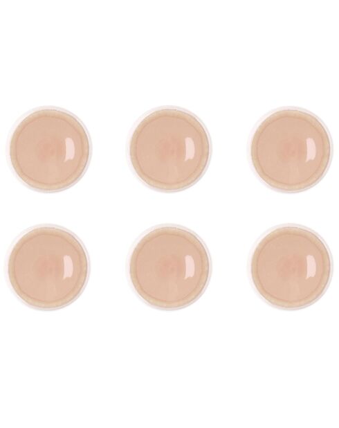 6 Assiettes Oxygen rose poudre/beige - D.21.5 cm
