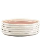 6 Assiettes Oxygen rose poudre/beige - D.21.5 cm