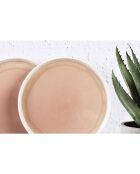 6 Assiettes Oxygen rose poudre/beige - D.21.5 cm