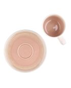 6 Tasses avec soucoupe Oxygen rose poudre/beige - 20 cl