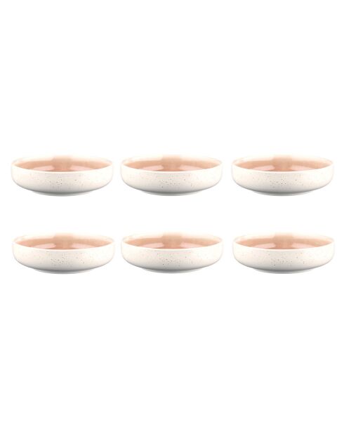 6 Bols Oxygen rose poudre/beige - D.22 cm