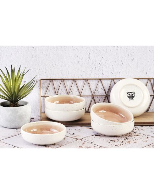 6 Bols Oxygen rose poudre/beige - D.13 cm