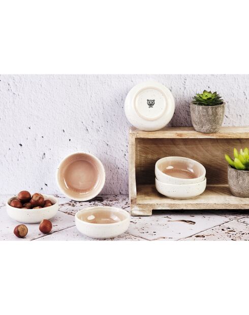6 Bols Oxygen rose poudre/beige - D.9 cm