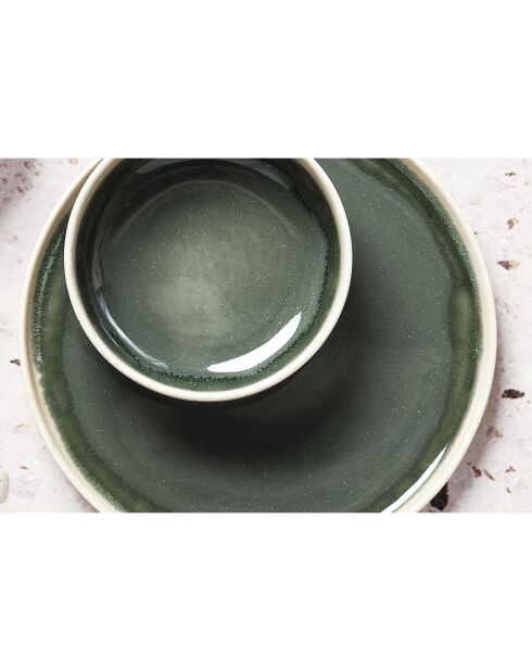 Les Essentials Oxygen servies grijs/fles groen/beige - 18 stuks