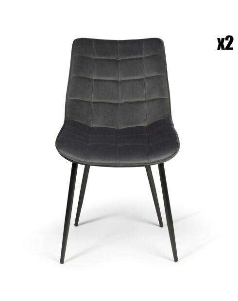 2 Chaises Melinda gris foncé - 46x62.5x84 cm