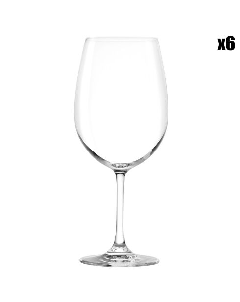 6 Verres à vin Weinland Bordeaux transparents - 66 cl