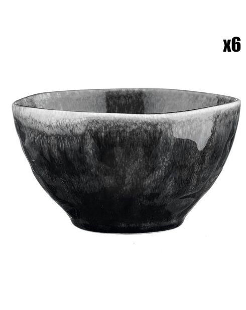 6 Bols Moon noirs - D.14.5 cm