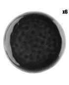 6 Assiettes Moon noires - D.21 cm