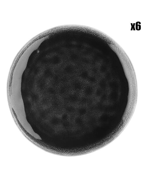 6 Assiettes Moon noires - D.21 cm